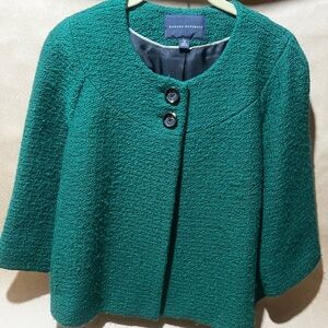 Banana Republic Wool Emerald Bouclé Short Blazer